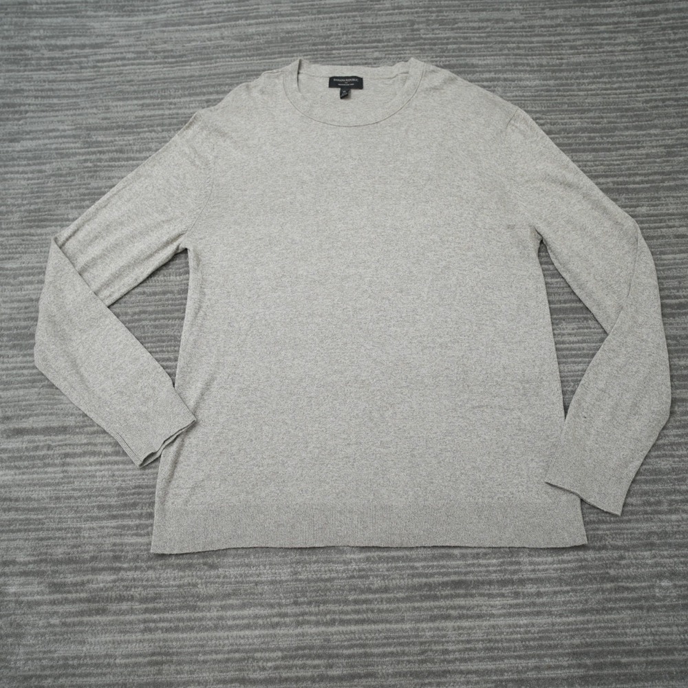 Banana Republic Sweater Men‎ Gray Premium Luxe Yarn Crew Neck XL